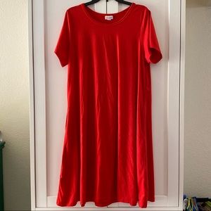 EUC Red Lularoe Jessie Dress XL